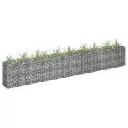 Galvanised Steel Gabion Basket Raised Planter Landscape Flower Plant Bed Border