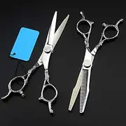 Hair Cutting Scissors, 6 Inch Professional 440c 2 Tailed Cut Cutting Barber Scissor Haircut Thinning Shears Hairdressing Scissors