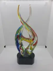 Heavy Multicolor Millefiori Art Glass Sculpture Figure 14”T 5.5"W