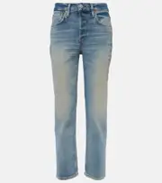 [Re/Done] Re/Done Mid Rise Stove Pipe straight jeans 26 blue