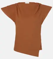 [Isabel Marant] Isabel Marant Sebani asymmetric cotton T-shirt AU 14 brown