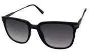 Kenneth Cole Reaction Mens Square Shiny Black w/ Gunmetal Sunglass KC1400 1B
