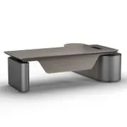 Modern Furniture LUCA 240cm Sit & Stand Executive Desk - Hazelnut & Grey
