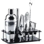 Bartender Kit With Stand Stainless Steel Cocktail Shaker - 18 Pieces Bar Tool
