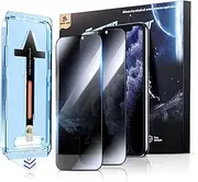 MAGIC JOHN Pack of 2 for iPhone 11 Pro Max/iPhone Xs Max (6.5 Inch) Privacy Screen Glass, Auto Dust Elimination, Anti Spy, 9H Hardness Film, Bubble-Free, Easy Installation