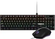 GAMDIAS Hermes E6 2-in-1 Full-Size Keyboard/Mouse Combo, 3600 DPI Ergonomic Optical Gaming Mouse RGB Backlight Mechanical Keyboard (Red Switch)