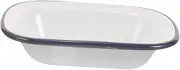 PHENOFICE Enamel Pie Dish Heat-Resistant Baking Tray Food Storage Pan for Family Commercial Use