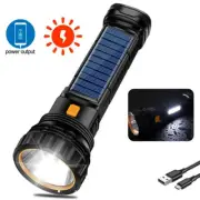 Solar Led Tactical Flashlight Rechargeable Lanterns Outdoor Camping Torch Light