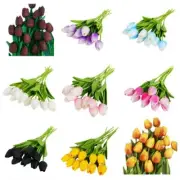 10x Artificial Tulips Flowers 35cm Stem Bouquet Fake Flower Wedding Bridal SET B