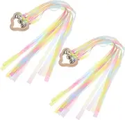 KONTONTY 2Pcs Rainbow Hand Kite Sensory for Waldorf Style Educational Learning Natural Ribbon Design for Dance Gymnastics Activities