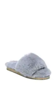 Sam Edelman Womens Jinnie Fluffy Slide Sl Blue Grey 8M