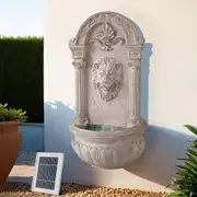 Gardeon Solar Fountain Water Feature Wall Mount Outdoor Fountains 77CM Beige