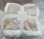 Luxurious Sherpa Look of Lamb Skin Micro Plush Throw Blanket 60"x80" Reversible