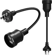 10A to 15A Power Adapter Cord (20CM 2 Pack), Portable EV Charging Adapter Accessory Heavy Duty Waterproof Cord for Electric Vehicles RV Camper Caravan Van Trailer,Black
