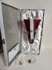 Waterford Snowflake Wishes Joy Ruby Red 2011 Crystal Champagne Flute New W/ Case
