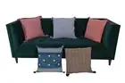 Set of 5 cotton cushion covers with jacquard fabric featuring geometric pattern