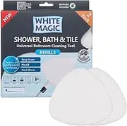 White Magic Shower, Bath and Tile Cleaning Tool Refill – 2 Pack, Triangle Head for Corner Cleaning, Removes Soap Scum, Mold, & Hard Water Stains, Versatile for Shower, Bath, Basin, Mirrors & Taps