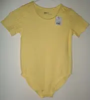 Girls "Anko" Pale Yellow Ribbed Bodysuit, Size 9, BNWT !! FREE POSTAGE !!