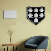 7 Holes Baseball Display Case Dustproof Wall Mounted Cabinet Ball Storage