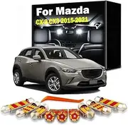 10Pcs Car LED Interior Dome Sunvisor Map Trunk Plate Light Kit, For Mazda CX-3 CX3 2015 2016 2017 2018 2019 2020 2021