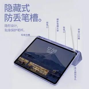 ipad7保護套第七代ipad8代保護殼八代適用2019/2020蘋果平板殼包帶筆槽防摔硅膠三折軟殼簡約純色A2197A2270