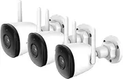 3PCS 4MP WiFi Camera IP67 Weatherproof AI Human Detection Outdoor Surveillance IP Security Camera(2.8mm,E/U_3PCS ADD 64G Card)