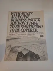 Aetna Insurance Print Ad 1981 8x11 Vintage Great To Frame