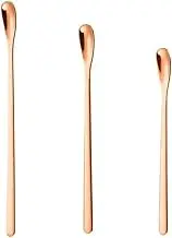 lskdnrufh Spoon Coffee Stirring Spoon, Stainless Steel, Drink Stirrer, Spice Spoon, Reusable, Set of 3 (17.8 cm) Tablespoons (Rose Gold)