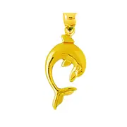 14K Gold 22MM Dolphin Charm