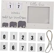 Amosfun Unique Baby Keepsake Photo Frame Sonogram Wooden Milestone Photo Board Newborn Baby Present Decorative