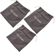 FOMIYES 3pcs Canvas Hair Dryer Bag Hair Dryer Container Drawstring Travel Bag Travel Hair Tool Bag Safe Storage for Hair Tools Brush Makeup Bag Hair Dryer Bags Hair Tool Pouch Cloth