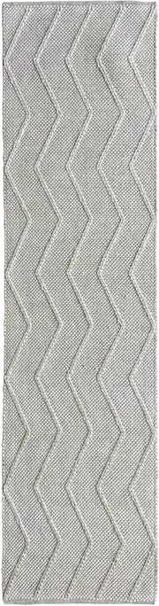 Zig Zag Cream Hallway Runner Wool Rug