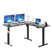 L Shape Computer Desk PC Laptop Corner Desk Work Study Table Stand Up