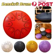 6" Steel Tongue Drum Kit 8 Tone Ethereal WorryFree Sanskrit Hand Pan Percussion