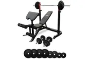 Impact BP7 Bench Press + 110kg Barbell Set + Adjustable Dumbbells