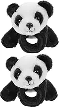 KOMBIUDA 2 pcs Jungle Themed Plush Slap Bracelets for Adorable Panda Design Safe Edges Party Favors Lightweight and Comfortable Wear for Birthday Celebrations