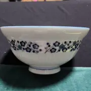 Japanese Rice Soup Noodle Bowl 6” Porcelain Blue Floral Design
