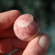 25mm 28g Rhodochrosite Gemstone Sphere, Genuine Rhodochrosite Crystal, Argentina