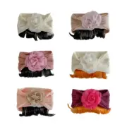 Baby Headband with Flower Accents & Wig Bangs Unisex Baby Headband Comfortable