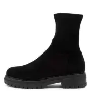 New Mollini Alove Black Microsuede Ankle Boots Womens Shoes Casual Boots Ankle