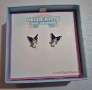 Hello Kitty and Friends Kuromi Earrings Gold Flash Plated NIB