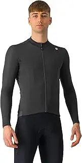 [Castelli] Men’s Espresso Thermal Jersey, Long Sleeve Full Zip Up Fleece Lined Jersey for Road & Gravel Cycling and Biking