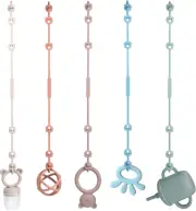 5 Pack Dummy Clip Baby Toy Straps for Baby Teethers & Toy, Dummy Chain Silicone
