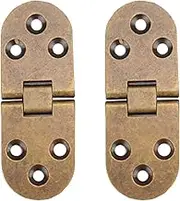 Folding Flip Top Hinge, Tiberham 180 Degree Round Edge Sewing Machine Table Hinge, Heavy Duty Retro Style Butler Tray Backflap Hinges for Folding Table Cabinet Closet Door Furniture (Pack of 2)