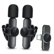 2 Pack Mini Wireless Microphone Type C for Android Phone, USB C for Android