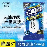 在飛比找蝦皮購物優惠-魚魚優品💗日本進口gatsby傑士派15片潔麵濕紙巾冰感型降