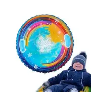 Inflatable Snowboard, Inflatable Snow Tube - Colourful Snow Tubes Sledge with Handles for Tobogganing, Snow Tube with Tilt Protection for Sledding, for Children, Adults and Families Snow Hose with