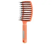 Head Comb Sturdy Strong Smooth Hollow-carved Design Reduce Static Electricity Hairdressing Tool Meniscus Hair Massage Bristle Comb-Orange