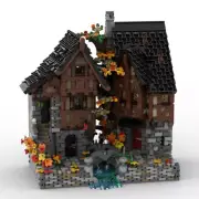 Modular Building: Pub, House and Tree with Interior 4632 Pieces MOC Build