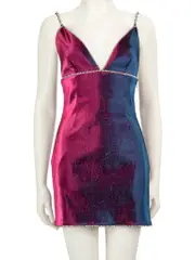 Iridescent Crystal Embellished Mini Dress